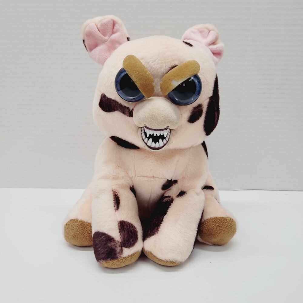 Feisty Pets Plush Pig Pink Mort The Snort Spotted Animal Happy &Angry Squeeze 9"